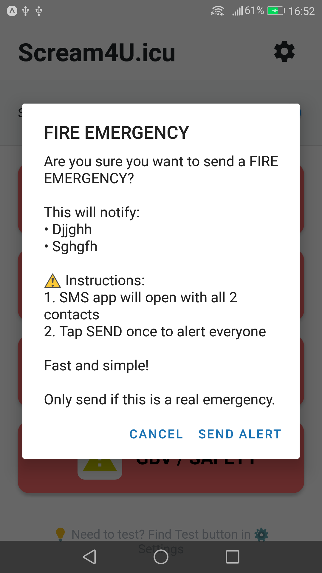 Fire Emergency Confirmation