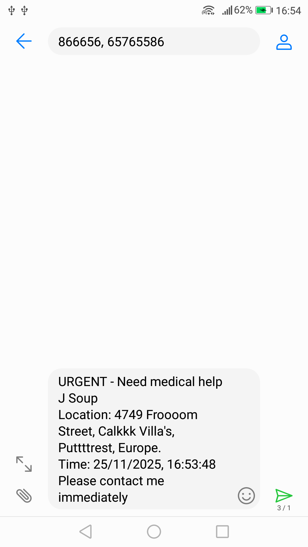 Medical Emergency SMS